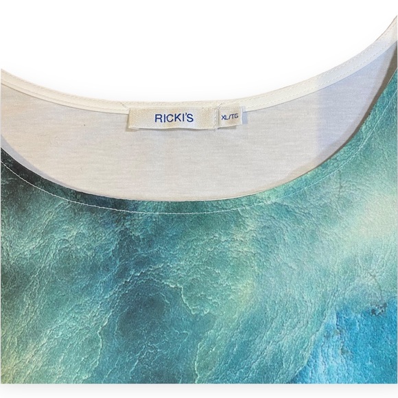 2for$30 NWOT Ricki’s Turquoise Printed Tunic Sleeveless Top Size XL - Picture 7 of 9